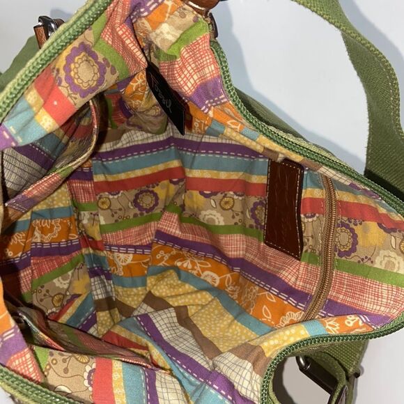 RARE FOSSIL VINTAGE ORIGINAL CANVASS AND LEATHER CROSSBODY WOMEN’S BAG - Picture 6 of 16